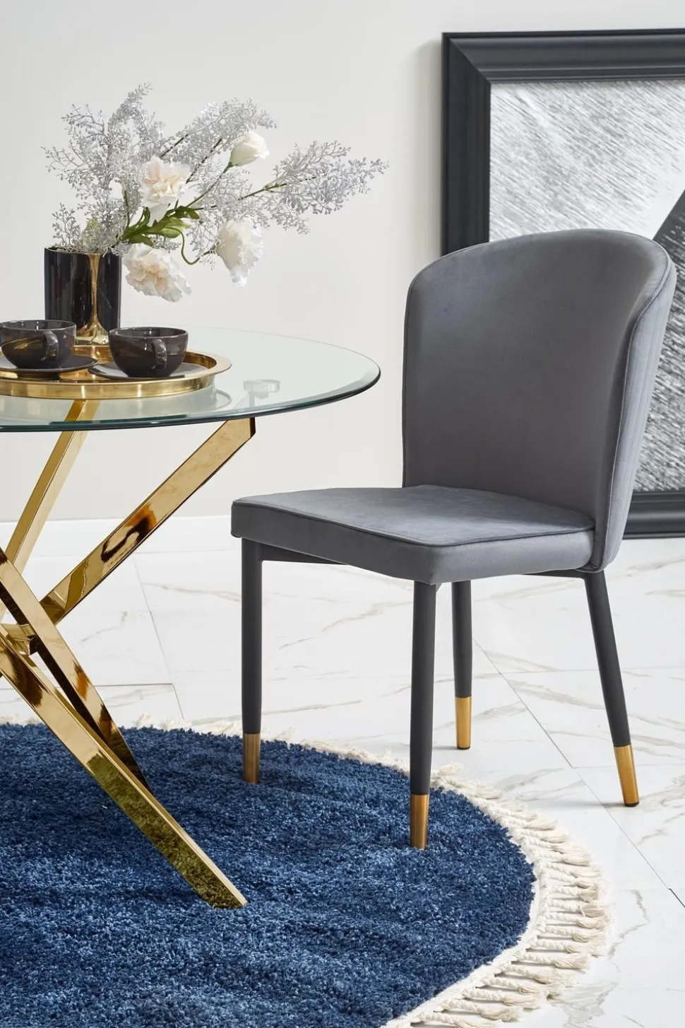 Stół Amber transparentny/ złoty