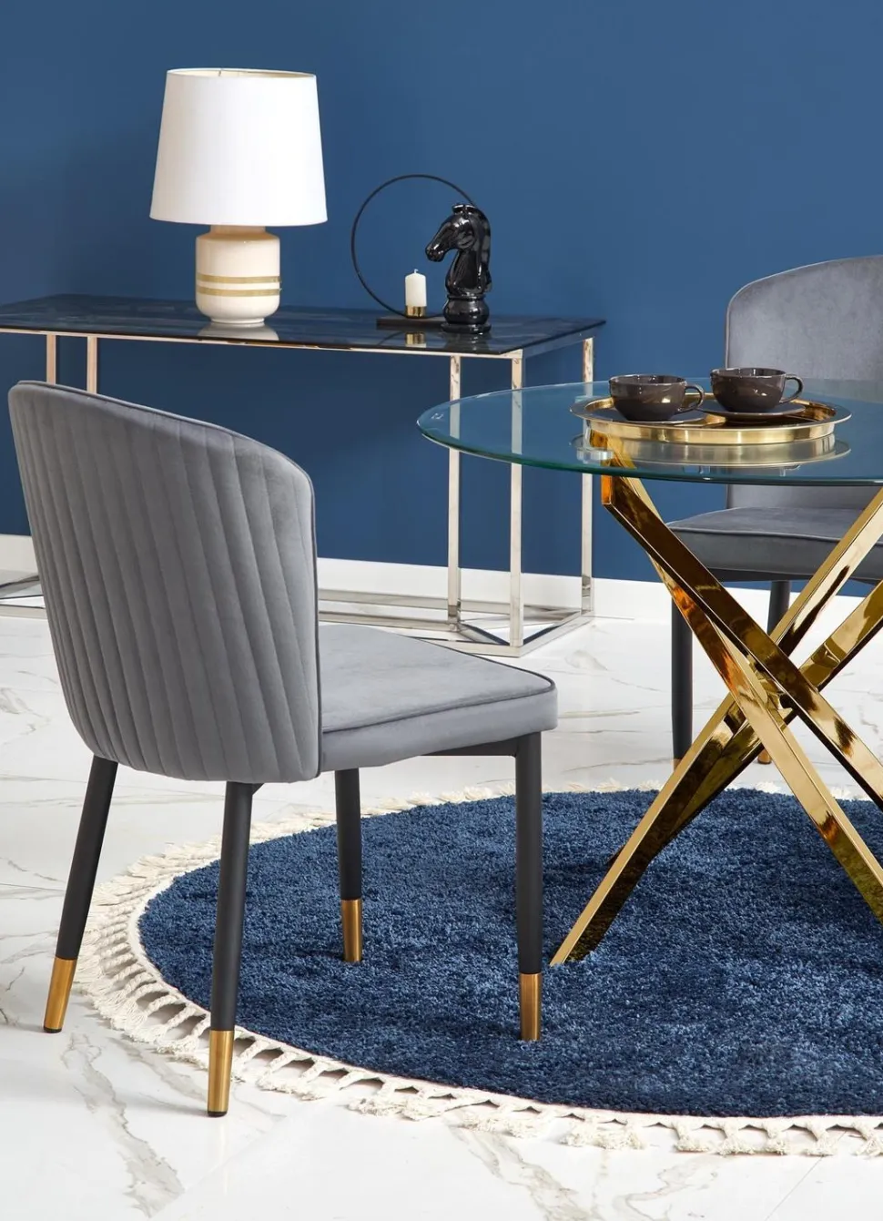 Stół Amber transparentny/ złoty