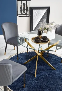 Stół Amber transparentny/ złoty