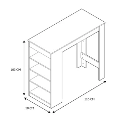 Stół barowy Blox naturalny