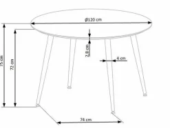Stół Beso okrągły czarny / złoty