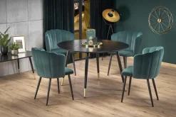 Stół Beso okrągły czarny / złoty