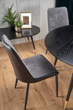 Stół Beso okrągły czarny / złoty