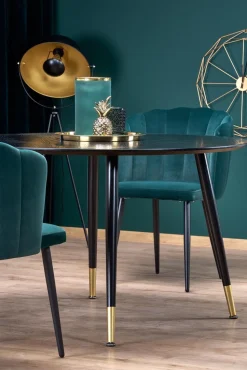 Stół Beso okrągły czarny / złoty