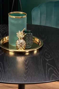 Stół Beso okrągły czarny / złoty