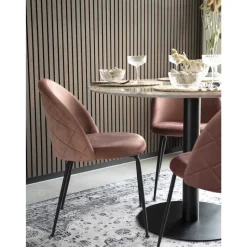 Stół Bolzano 110cm marmur/ czarny