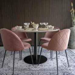 Stół Bolzano 110cm marmur/ czarny