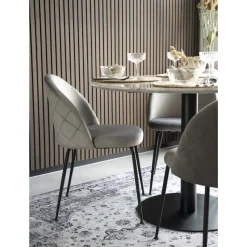 Stół Bolzano 110cm marmur/ czarny