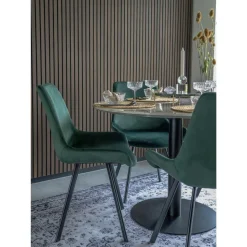 Stół Bolzano 110cm marmur/ czarny