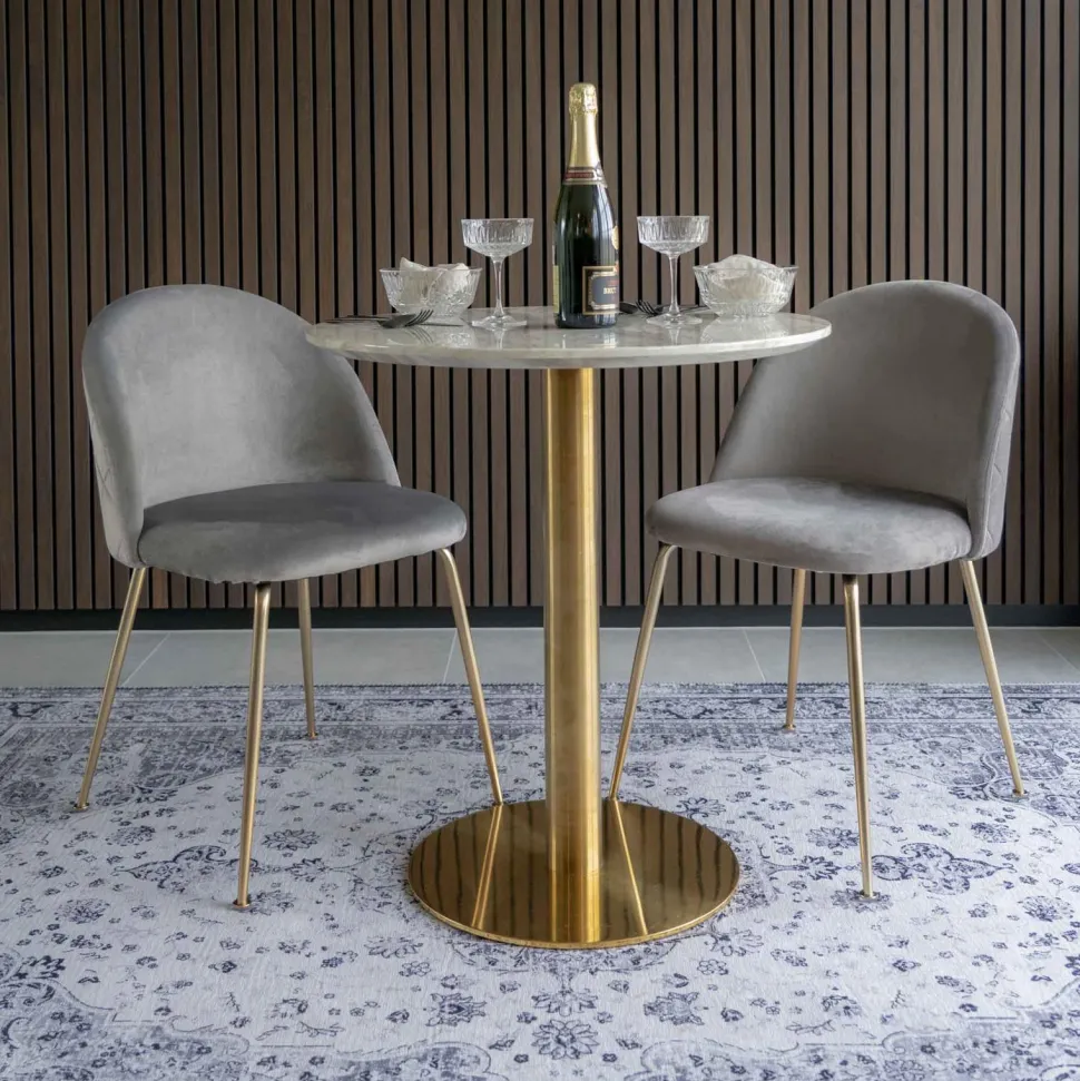 Stół Bolzano marmurowy/ złoty