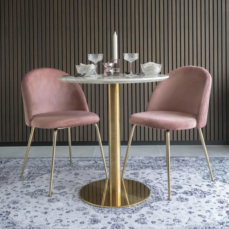 Stół Bolzano marmurowy/ złoty