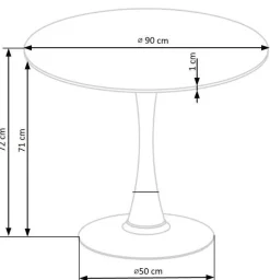 Stół Broma okrągły, marmur/ czarny