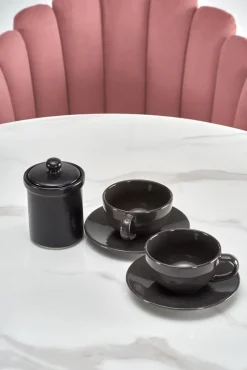 Stół Broma okrągły, marmur/ czarny