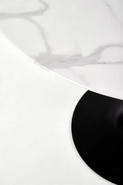 Stół Broma okrągły, marmur/ czarny