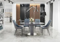 Stół Cardo okrągły rozkładany szary