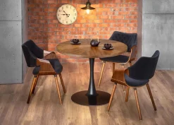 Stół Carmelia okrągły, orzech/ czarny