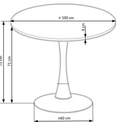 Stół Carmelia okrągły, orzech/ czarny
