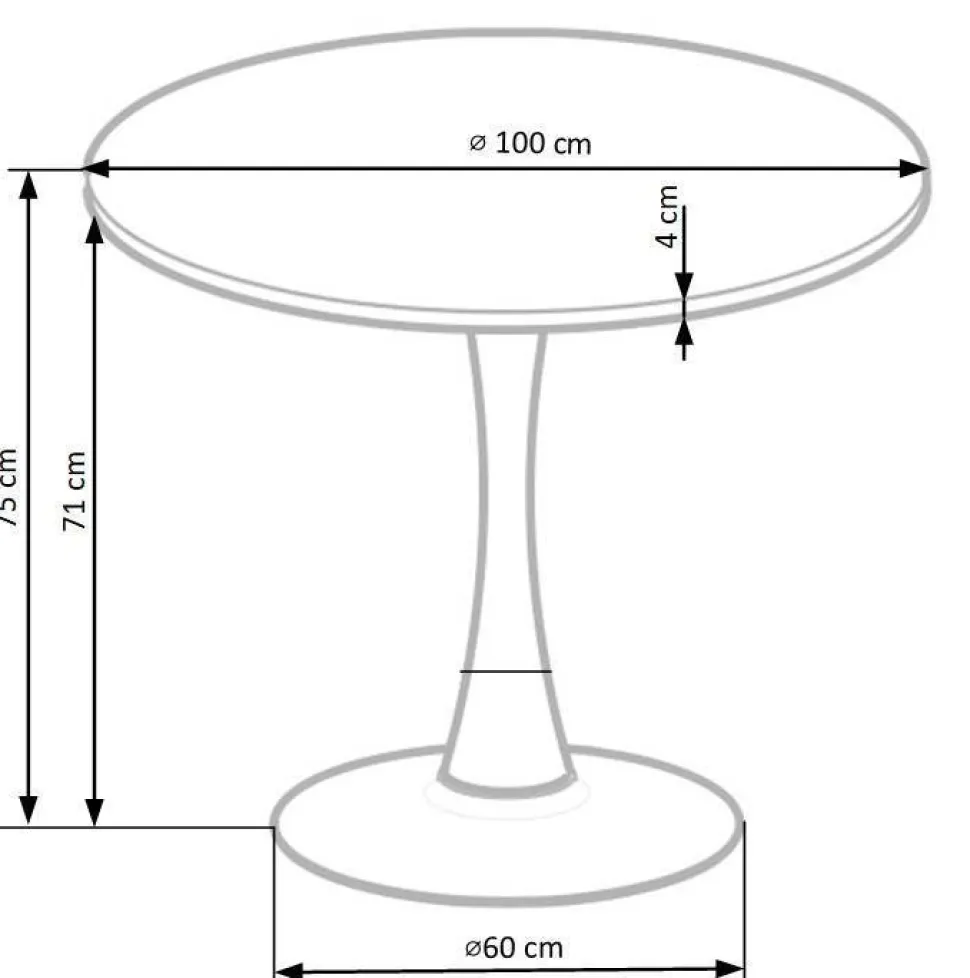Stół Carmelia okrągły, orzech/ czarny