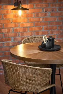 Stół Carmelia okrągły, orzech/ czarny