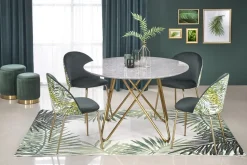 Stół Cristallo okrągły popielaty marmur/