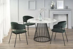 Stół Dabro biały marmur/ czarny