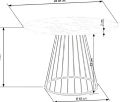 Stół Dabro biały marmur/ czarny
