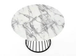 Stół Dabro biały marmur/ czarny