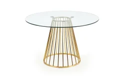 Stół Dabro transparentny/ złoty