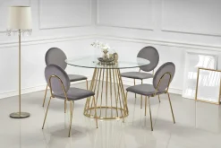 Stół Dabro transparentny/ złoty