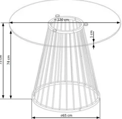 Stół Dabro transparentny/ złoty