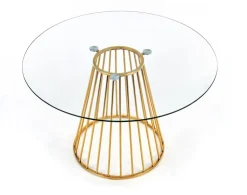 Stół Dabro transparentny/ złoty