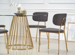 Stół Dabro transparentny/ złoty