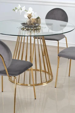 Stół Dabro transparentny/ złoty