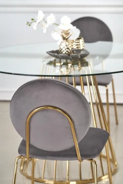 Stół Dabro transparentny/ złoty