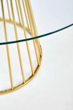 Stół Dabro transparentny/ złoty