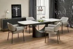 Stół Demin rozkładany, biały marmur