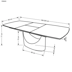 Stół Demin rozkładany, biały marmur