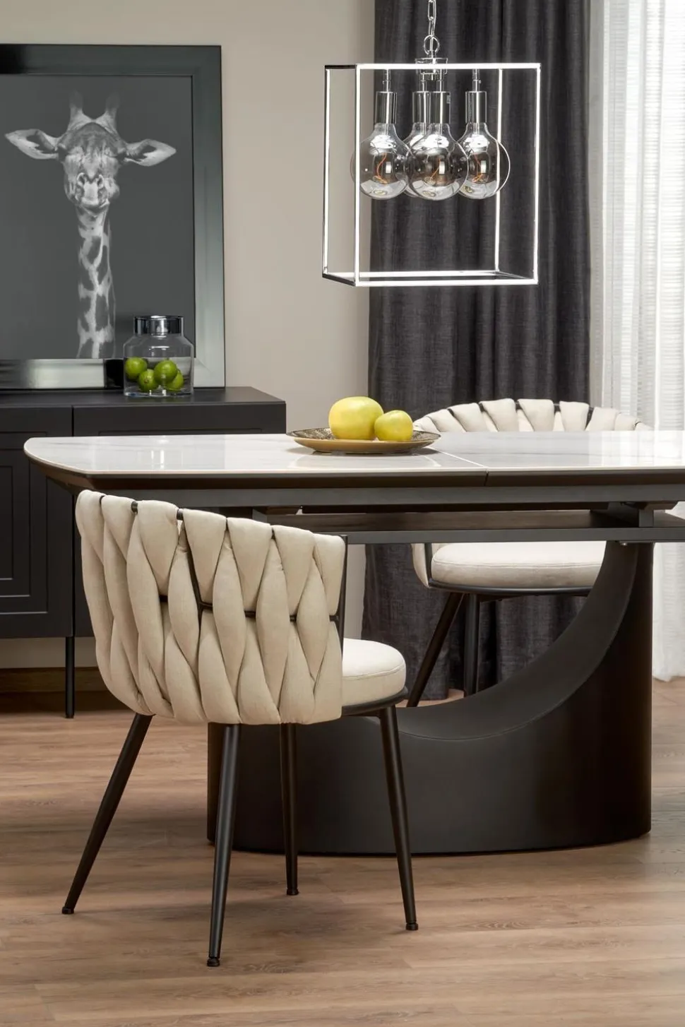 Stół Demin rozkładany, biały marmur