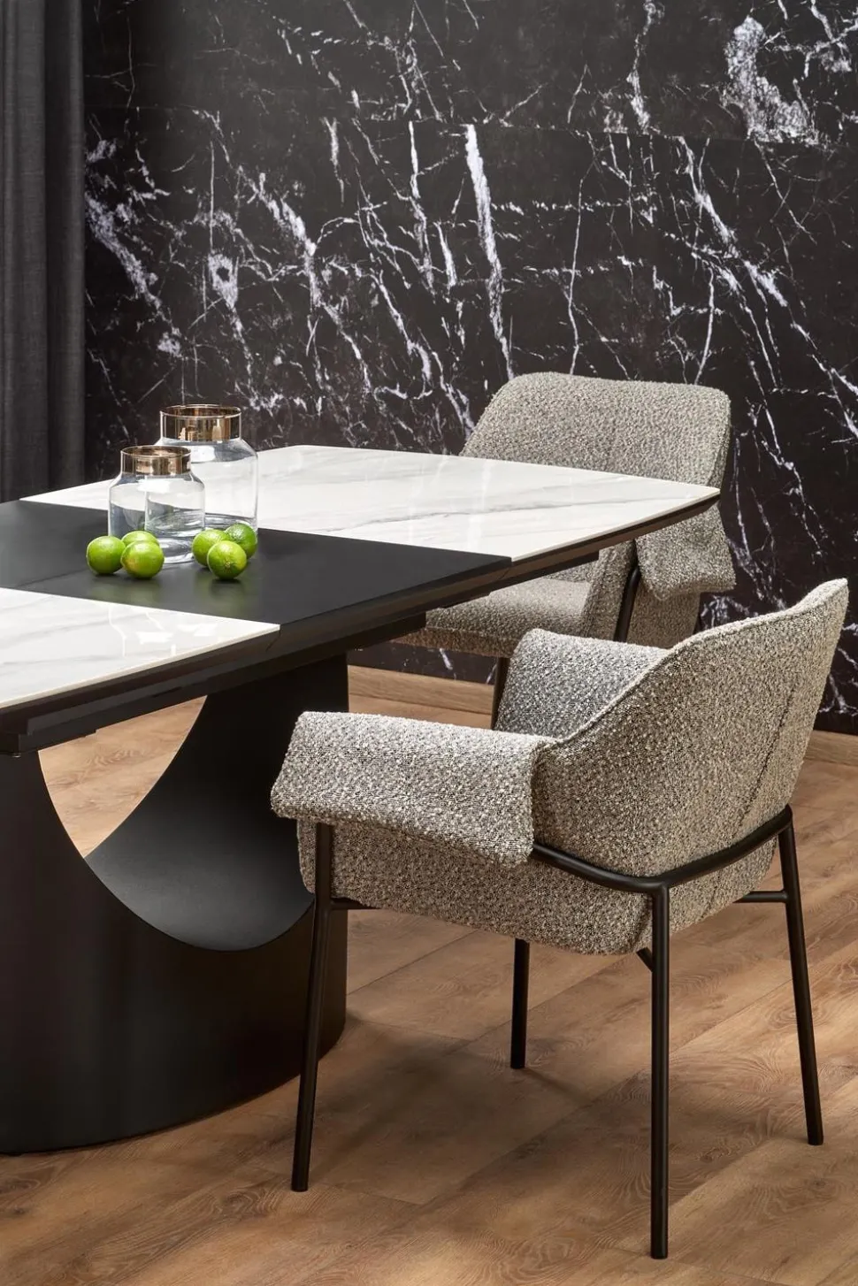 Stół Demin rozkładany, biały marmur