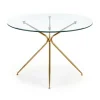 Stół Dore okrągły, transparentny/ złoty
