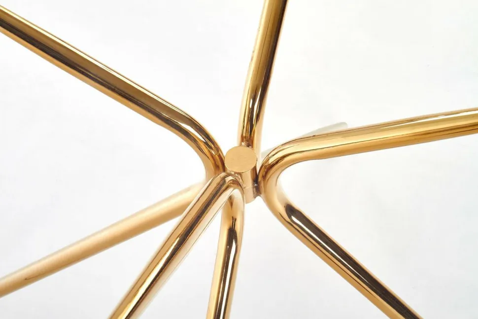 Stół Dore okrągły, transparentny/ złoty