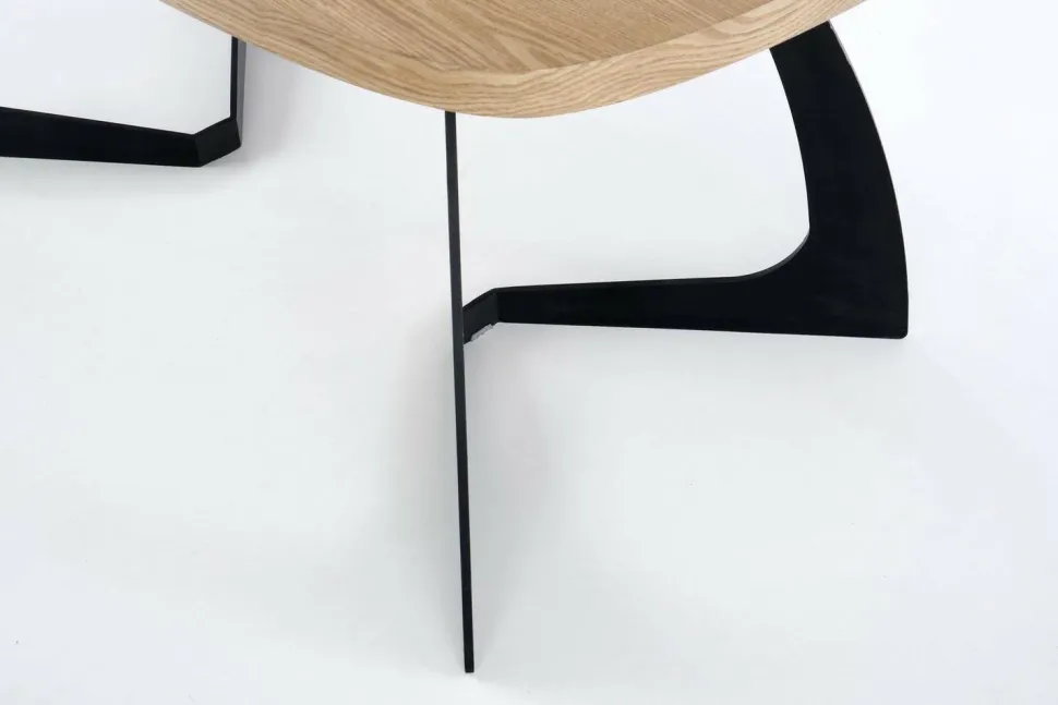 Stół Dovel rozkładany, dąb naturalny/czarny