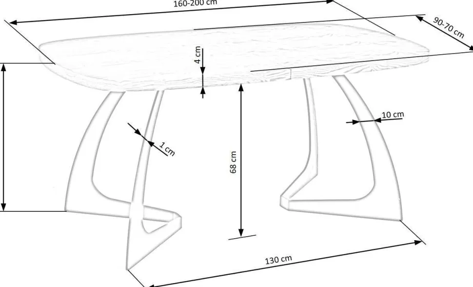 Stół Dovel rozkładany, dąb naturalny/czarny