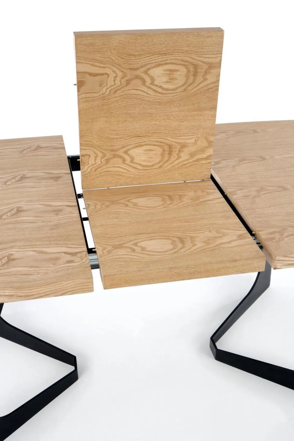 Stół Dovel rozkładany, dąb naturalny/czarny