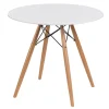 Stół DTW 80 cm biały/naturalny okrągły