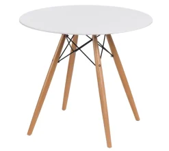 Stół DTW 80 cm biały/naturalny okrągły