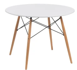 Stół DTW 100 cm biały/naturalny okrągły
