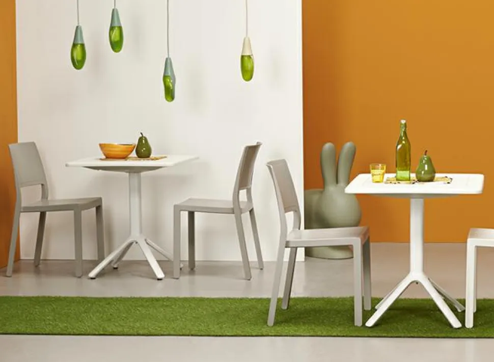 Stół Eco z wzorem biały 70 cm