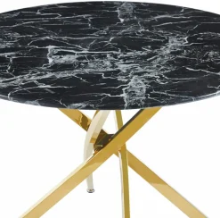 Stół Edward Czarny Marmur/Złoto