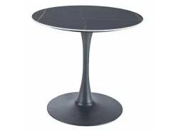 Stół Esmeralda 80cm czarny marmur/czarny